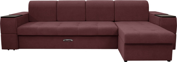 Изображение товара Диван угловой Сириус Лидер-13 с оттоманкой НПБ 330x165 (Eva 15 велюр темно-бордовый)