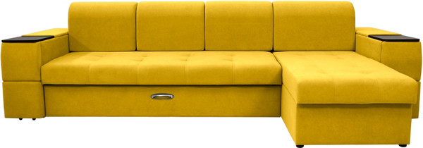 Изображение товара Диван угловой Сириус Лидер-13 с оттоманкой НПБ 330x165 (Eva 18 велюр желтый)