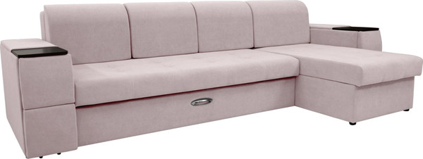 Изображение товара Диван угловой Сириус Лидер-13 с оттоманкой ППУ 330x165 (Eva 12 велюр светло-бежевый)
