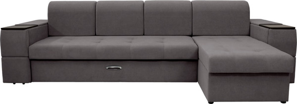 Изображение товара Диван угловой Сириус Лидер-13 с оттоманкой НПБ 330x165 (Eva 24 велюр темно-серый)