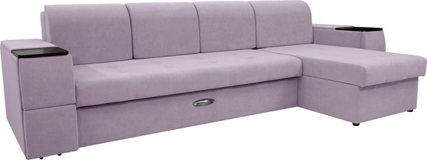 Изображение товара Диван угловой Сириус Лидер-13 с оттоманкой ППУ 330x165 (Eva 13 велюр светло-фиолетовый)