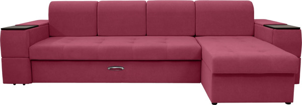 Изображение товара Диван угловой Сириус Лидер-13 с оттоманкой ППУ 330x165 (Eva 16 велюр темно-красный)