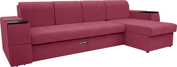 Изображение товара Диван угловой Сириус Лидер-13 с оттоманкой ППУ 330x165 (Eva 16 велюр темно-красный)