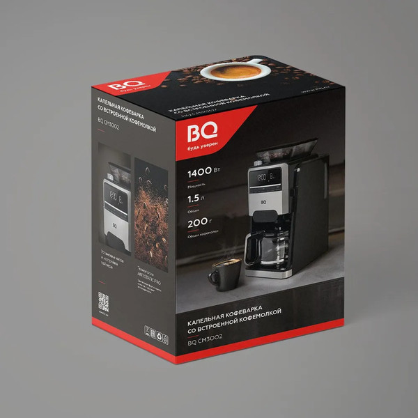 Изображение товара Капельная кофеварка BQ CM3002 (черный/стальной)