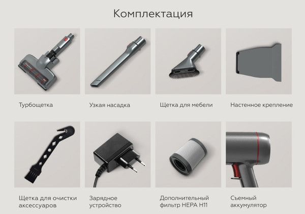 Изображение товара Вертикальный пылесос BQ VCA0202H (серый)