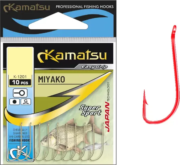Изображение товара Набор крючков рыболовных KAMATSU Miyako Red / 513200810 (10шт)