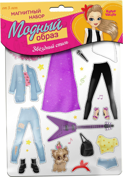 Изображение товара Развивающий игровой набор Happy Valley Магнитный. Одень куклу. Супер-звезда / 2738653