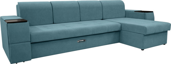 Изображение товара Диван угловой Сириус Лидер-13 с оттоманкой ППУ 330x165 (Eva 21 велюр зеленый)