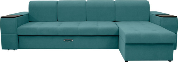 Изображение товара Диван угловой Сириус Лидер-13 с оттоманкой ППУ 330x165 (Eva 23 велюр зеленый)