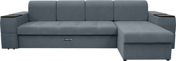 Изображение товара Диван угловой Сириус Лидер-13 с оттоманкой ППУ 330x165 (Eva 10 велюр серый)