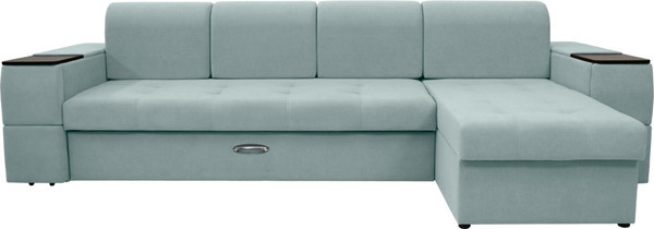 Изображение товара Диван угловой Сириус Лидер-13 с оттоманкой ППУ 330x165 (Eva 25 велюр светло-зеленый)