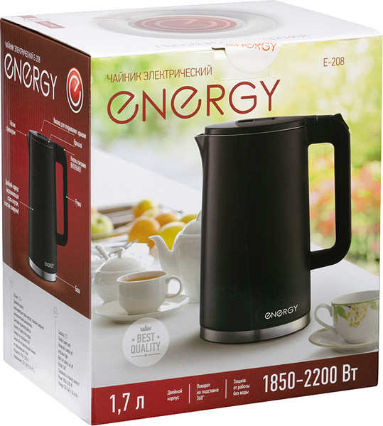 Изображение товара Электрочайник Energy E-208 / 105731 (черный)