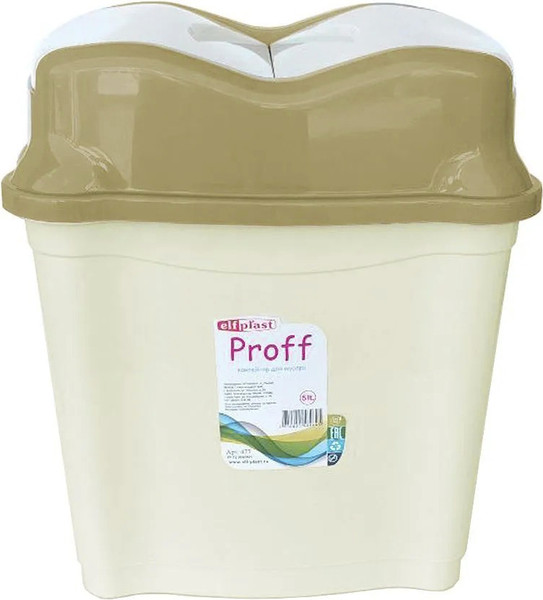 Изображение товара Мусорное ведро Эльфпласт Proff EP477 (5л, слоновая кость/бежевый)