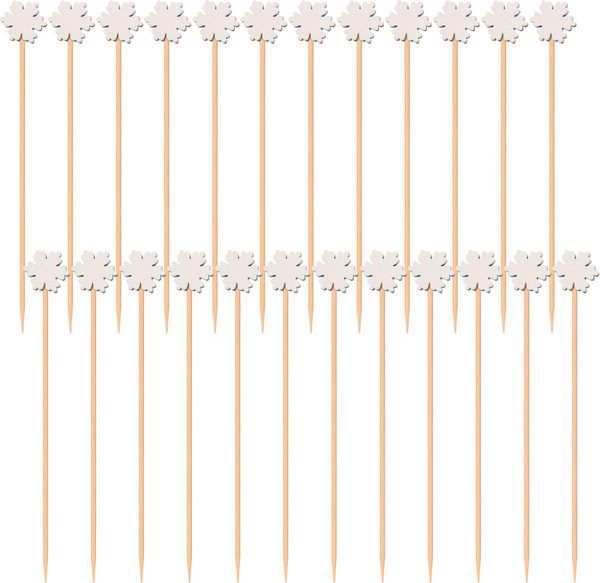 Изображение товара Набор шпажек для канапе Мультидом Снежинки BJ2-443 (24шт)