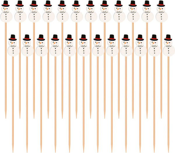Изображение товара Набор шпажек для канапе Мультидом Снеговики BJ2-445 (24шт)