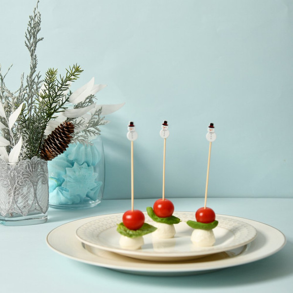 Изображение товара Набор шпажек для канапе Мультидом Снеговики BJ2-445 (24шт)