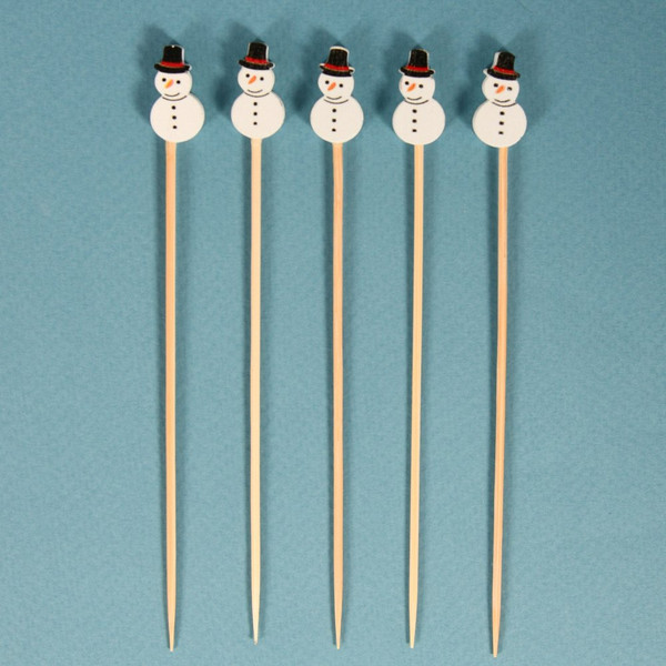 Изображение товара Набор шпажек для канапе Мультидом Снеговики BJ2-445 (24шт)