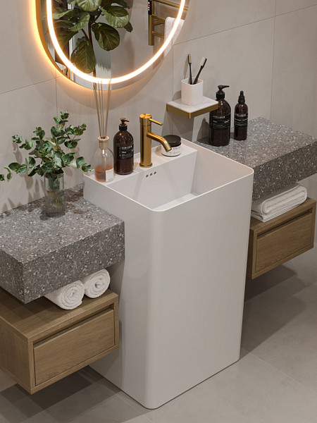 Изображение товара Умывальник Maxonor Pure Life Mistico PL-SK901C3-18 (5042) напольный (белый глянец)