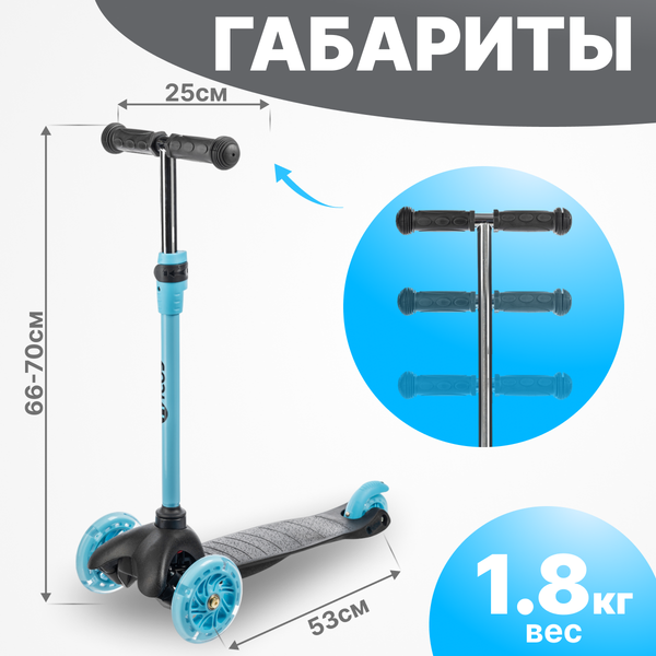 Изображение товара Самокат детский Ricos Funcy MN102 (синий)