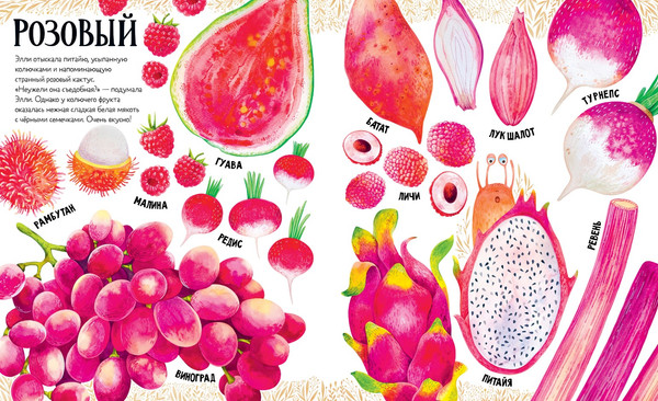 Изображение товара Развивающая книга CLEVER Приключения улитки Элли в мире фруктов и овощей твердая обложка (Константиновская Ольга)