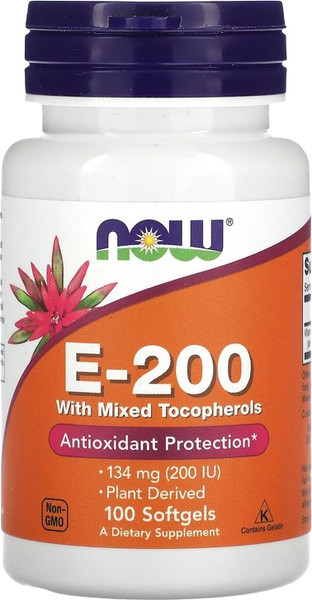 Изображение товара Витамин NOW E-200 134мг 200 IU (100капсул)