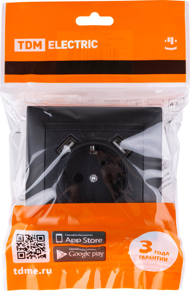 Изображение товара Розетка TDM Лама SQ1815-0642 (графит)