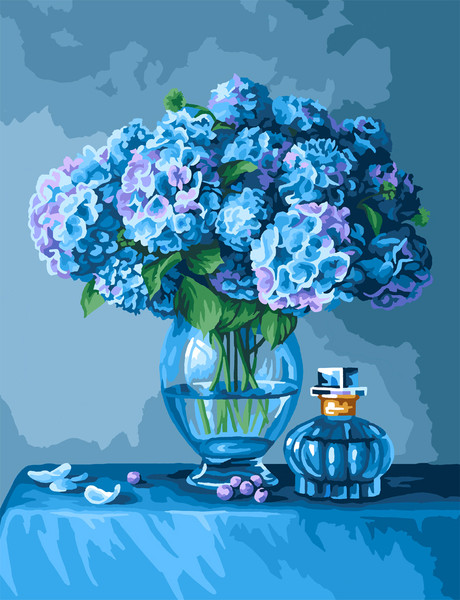 Изображение товара Картина по номерам Три совы Букет гортензий / КХ3040_53876