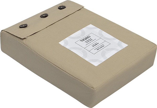 Изображение товара Простыня Tkano Essential TK24-FS0032 на резинке (бежевый/серый)