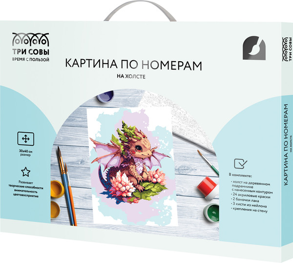 Изображение товара Картина по номерам Три совы Дракон / КХ3040_53843