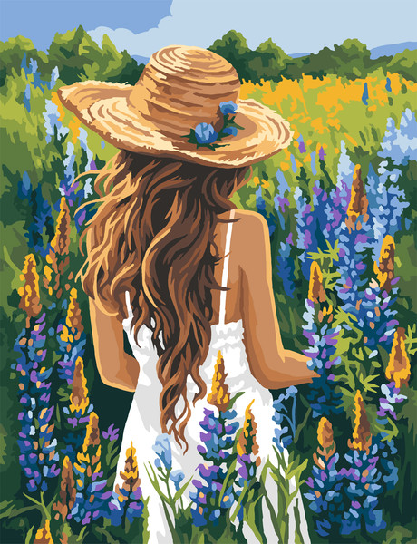 Изображение товара Картина по номерам Три совы Люпиновое поле / КХ3040_53878