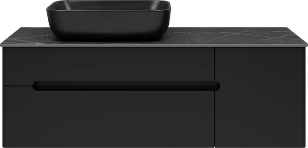 Изображение товара Тумба под умывальник Misty Роял 120 / П-Роя-01120-021П2Я+VS03-120 (подвесная, черный)