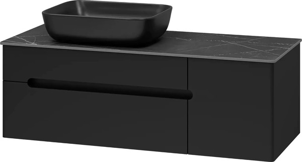 Изображение товара Тумба под умывальник Misty Роял 120 / П-Роя-01120-021П2Я+VS03-120 (подвесная, черный)