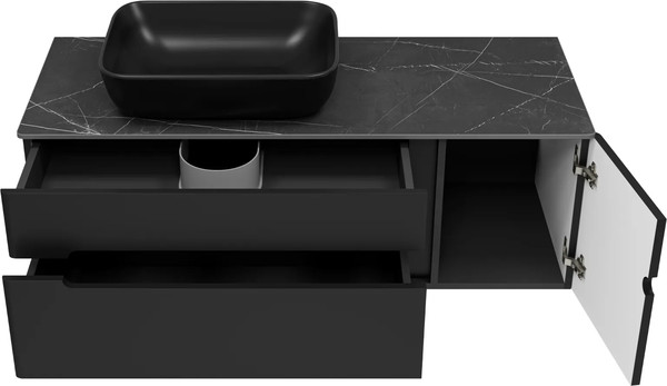 Изображение товара Тумба под умывальник Misty Роял 120 / П-Роя-01120-021П2Я+VS03-120 (подвесная, черный)