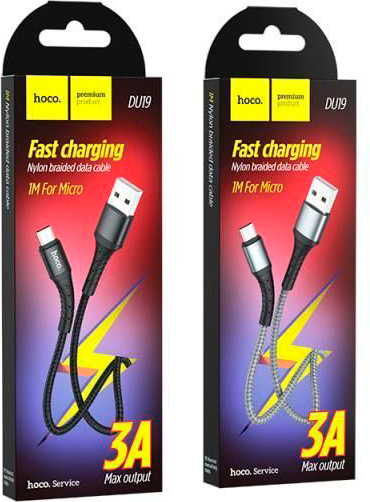 Изображение товара Кабель Hoco DU19 Micro (1м, черный)