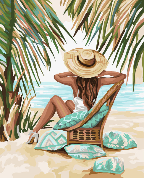 Изображение товара Картина по номерам Три совы Под пальмами / KX4050_40008