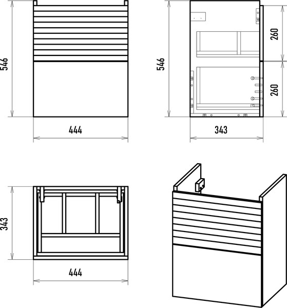 Изображение товара Тумба с умывальником Misty Форест 50 / Э-Фор-09050-0219-2Я+БП-э0002695