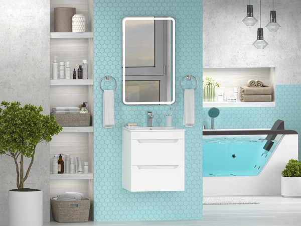 Изображение товара Тумба с умывальником Misty Бриз 50 / П-Бри-09050-012Я+WB.FN/Breeze/50-C/WHT.G/S1