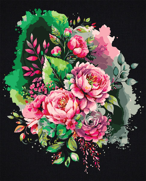 Изображение товара Картина по номерам Три совы Розовый букет / КХп_48161