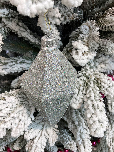 Изображение товара Елочная игрушка Justys Кристалл / В13 (21см, серебро парча)