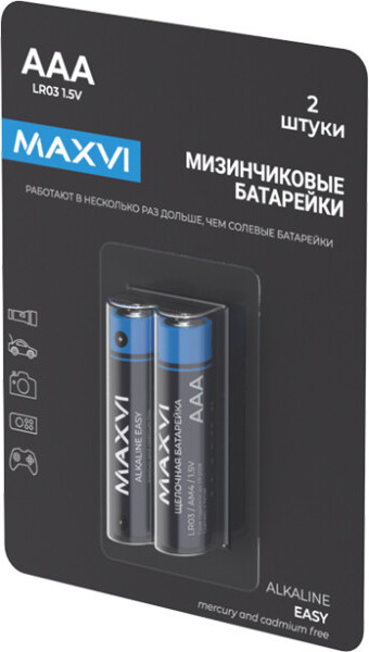 Изображение товара Комплект батареек Maxvi MBLR03ES2 AAA (2шт)
