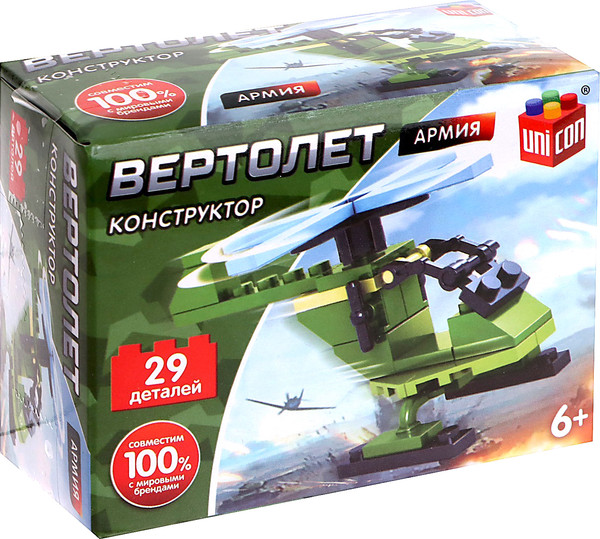 Изображение товара Конструктор Unicon Армия. Вертолет 22902-15 / 9395867 (29эл)