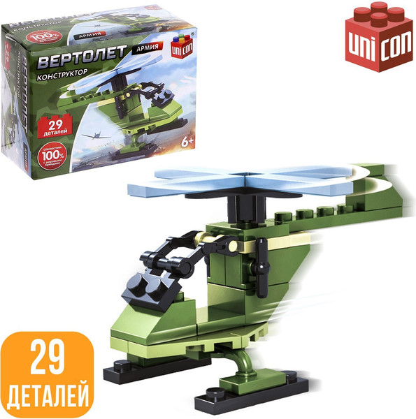 Изображение товара Конструктор Unicon Армия. Вертолет 22902-15 / 9395867 (29эл)