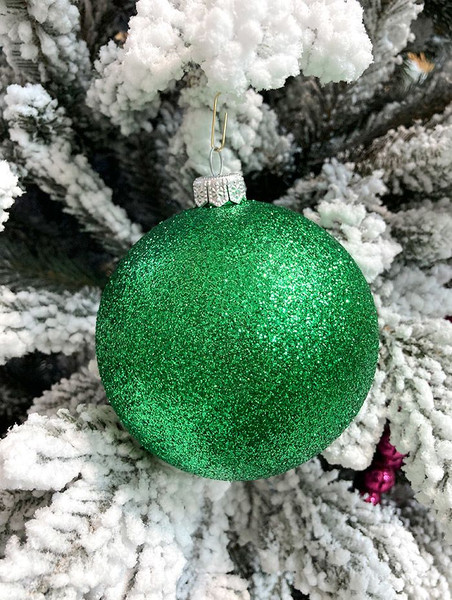 Изображение товара Шар новогодний Justys В06 (80мм, зеленый)