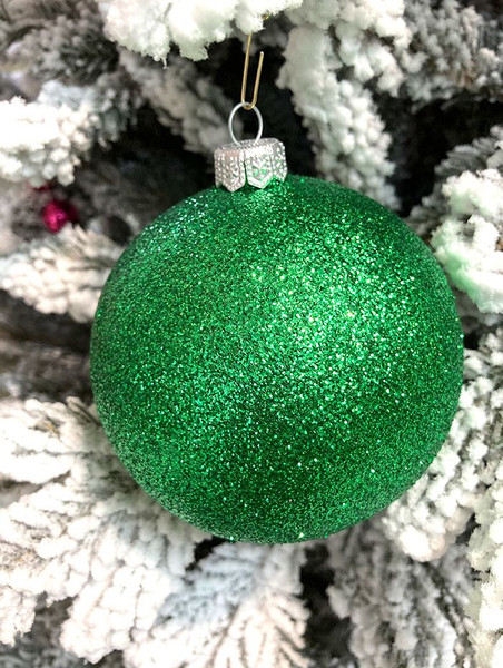 Изображение товара Шар новогодний Justys В06 (80мм, зеленый)