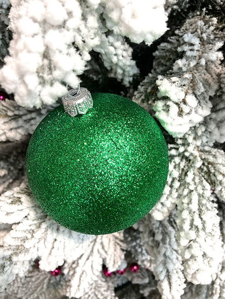 Изображение товара Шар новогодний Justys В06 (80мм, зеленый)