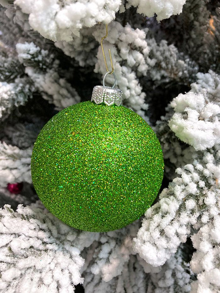 Изображение товара Шар новогодний Justys ВН07 (80мм, зеленый хамелеон)