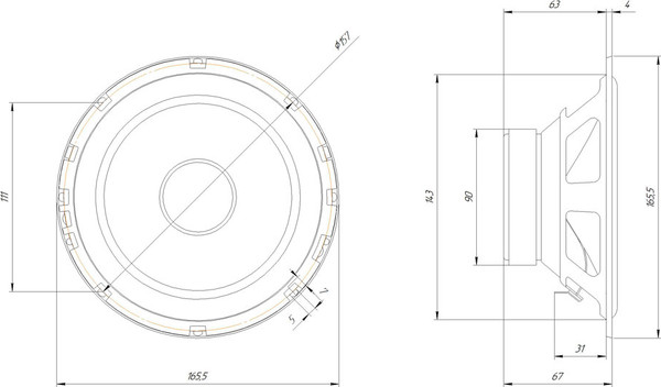 Изображение товара Мидбас ORIS Electronics JB-65SW