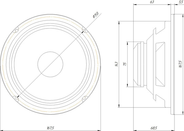 Изображение товара Среднечастотная АС ORIS Electronics EX-65 Neo