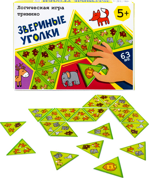 Изображение товара Развивающая игра Десятое королевство Тримино Звериные уголки / 05286
