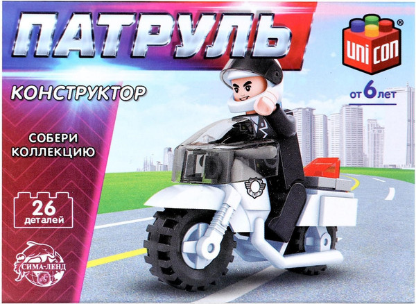 Изображение товара Конструктор Unicon Патруль. Полицейский мотоцикл 23103 / 5164166 (26эл)